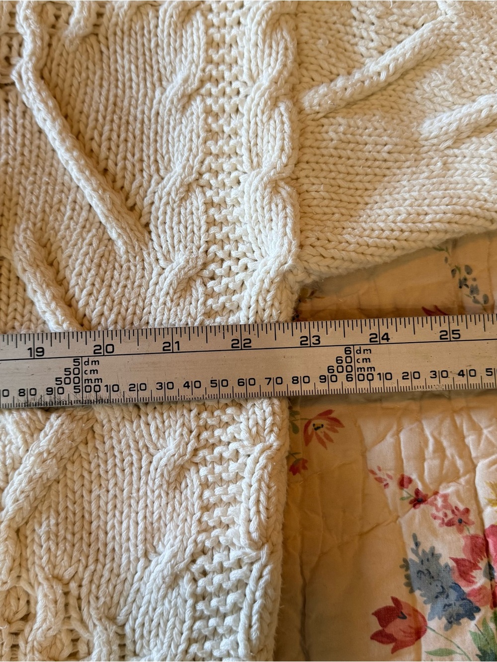 Vintage Nordstrom Point of View Ivory Chunky Cable Knit Sweater Sz L - Picture 5 of 6